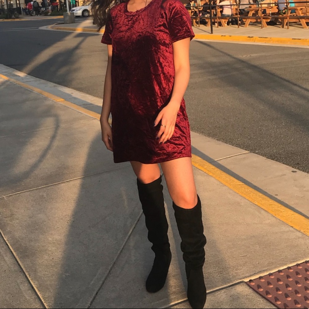 Velvet T-shirt dress